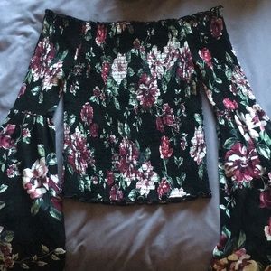 LA Hearts smocked top